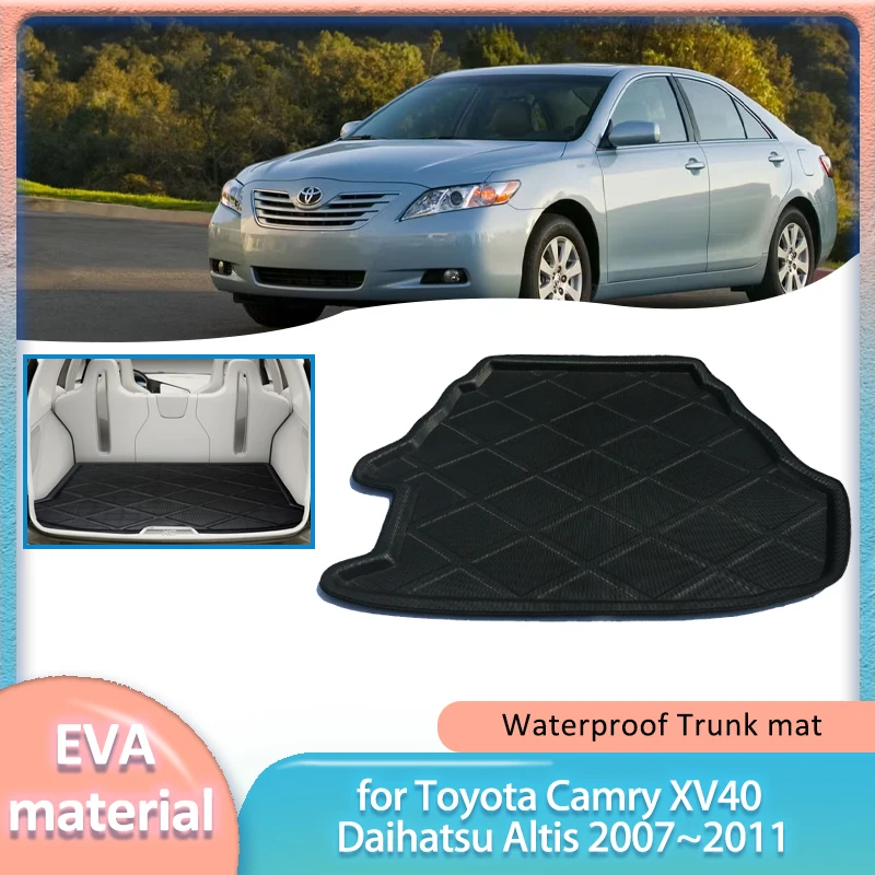 

Коврик в багажник автомобиля для Toyota Camry XV40 Daihatsu Altis 2007 ~ 2011 2008, коврик для багажника, напольный ковер, водонепроницаемый чехол, аксессуары