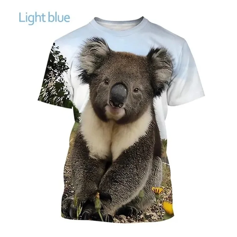 3D Print Animal Koala Bear T-shirt For Men Personality Australia Koala Graphic T Shirts Unisex Casual Short Sleeve Mens Tee Tops
