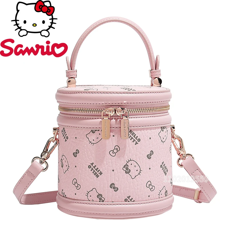 

Sanrio Hello Kitty, новая женская сумка на плечо, роскошная брендовая оригинальная женская сумка через плечо с принтом, розовая мини-сумка-ведро