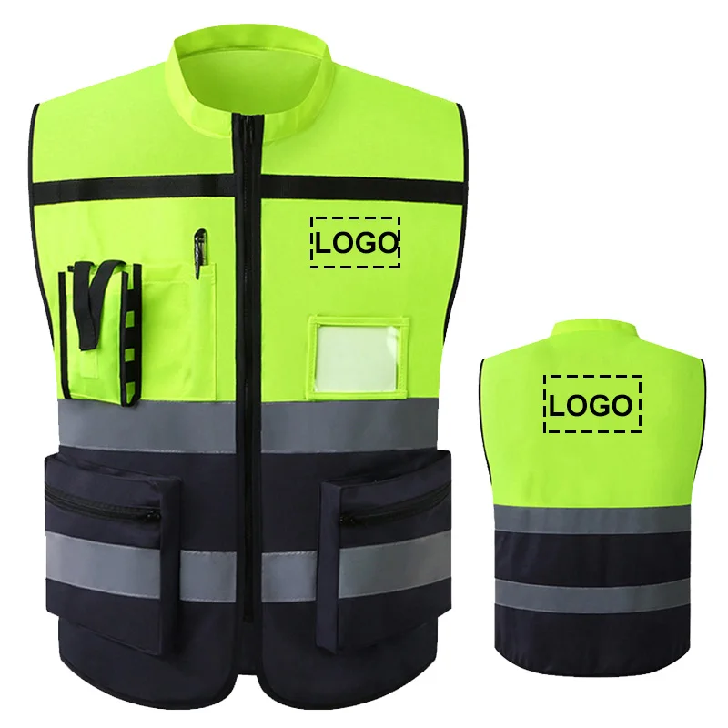 Custom Your Text Logo High Visibility Security Working Reflective Vest Personalized Construction Traffic Outdoor Cycling Wear