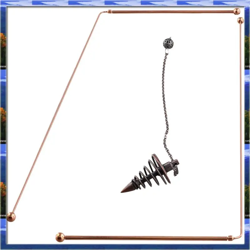 AS59 -Copper Dowsing Rods - 99.9% Pure Copper 4PCS Divining Rods Energy Water Witching Detector With Pendulum Pendant