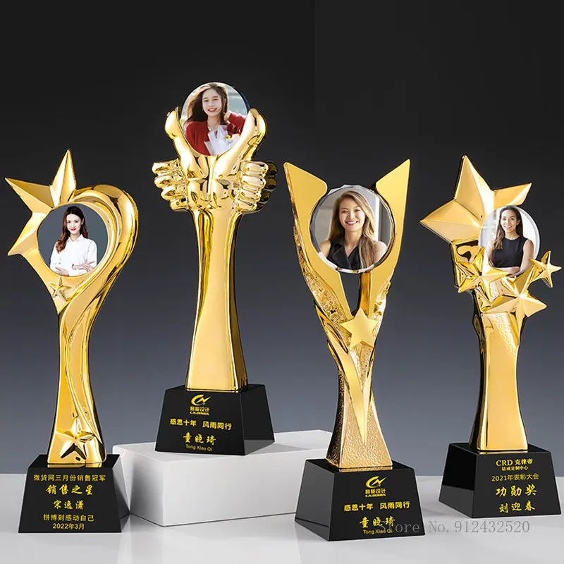 

Color Printing Portrait Crystal Trophy, Photo Customization, Resin, annual Meeting, Enterprise, Staff Recognition, medal Decor