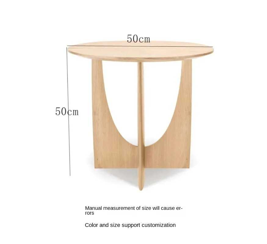 Solid Wood Round Edg Small Simple Coffee Table Nordic Round Bedside Table Geometric Designer Corner Table furniture living room