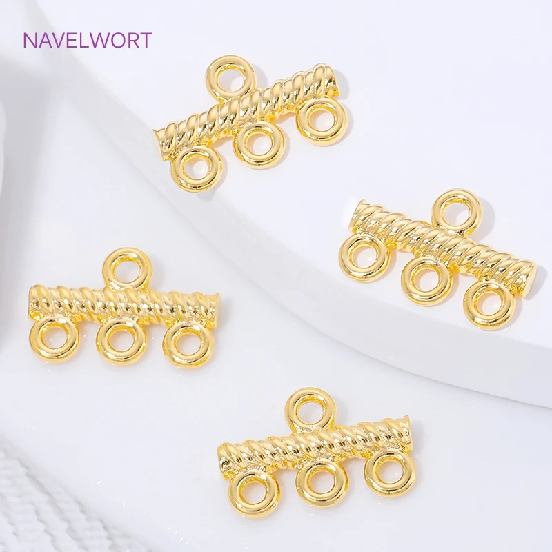 18K Gold Plated Brass Multi Strand Connectors For Jewelry,Connectors For Bracelets Making Findings,DIY Jewelry Accessories image 3