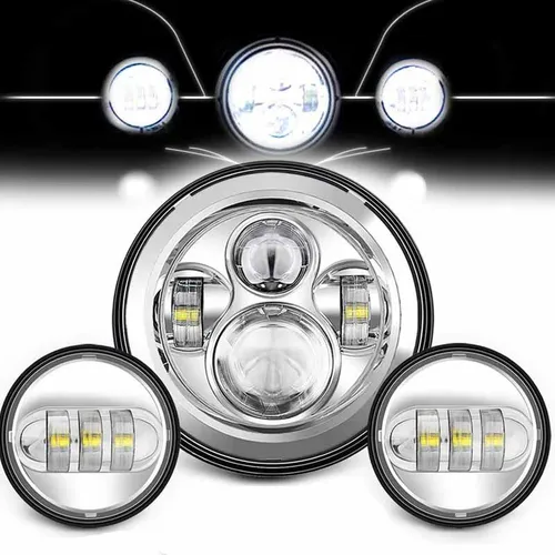 Faro LED de 7 pulgadas + luces antiniebla de 4,5 pulgadas, piezas de anillo de montaje de soporte de 7 ""para Harley Touring Electra Glide Road King Street Glide