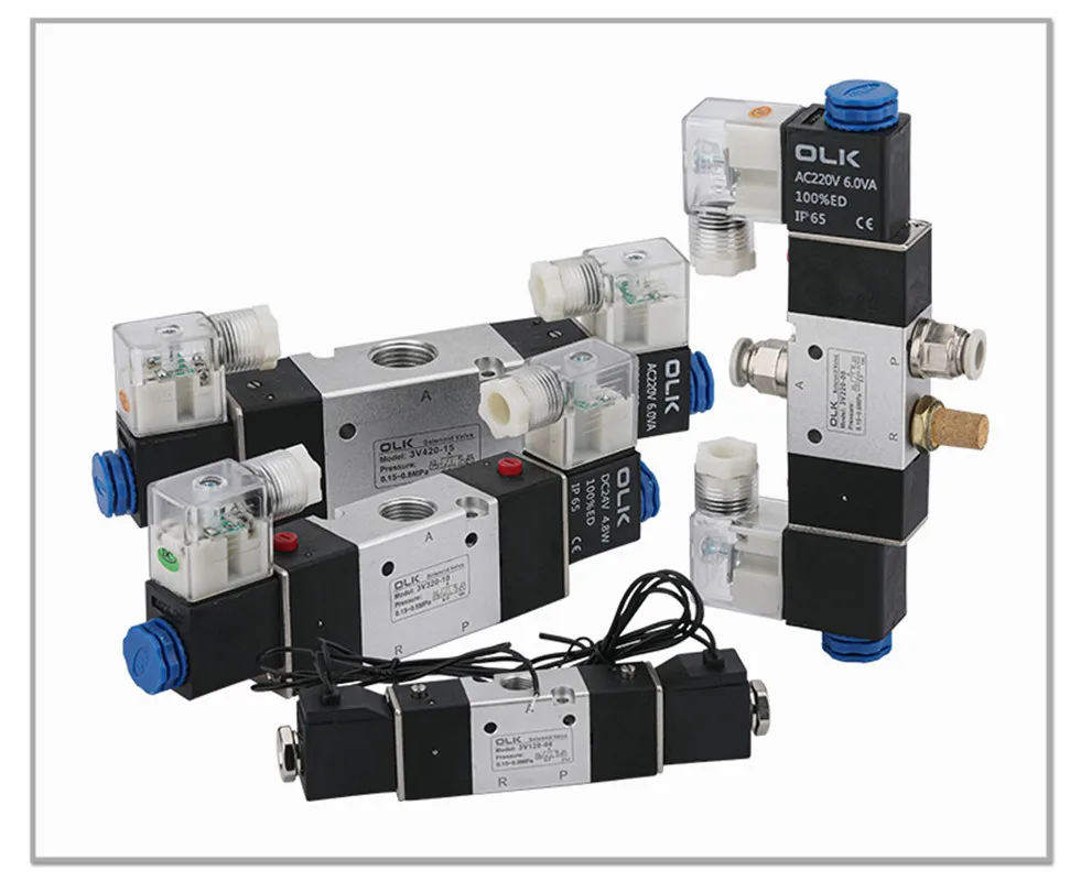 3V120-06 3V220-08 3V320-08 3V420-15 Solenoid Valve DC 12V 24V AC110V 220V  2 Position 3 Way Neutral Air Selector