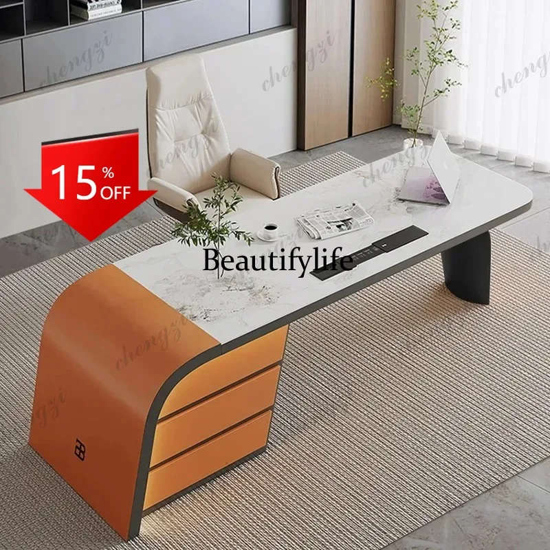 G153 Upgrade Reception Office Table Aesthetic Luxury Standing Computer Office Desk Specialty Commercial Mesa De Escritorio Furni