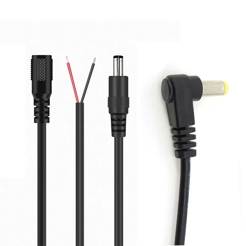 50cm 2-poliger Draht Gleichstrom-Stecker Buchse rechtwinkliges Kabel 5,5mm x 2,1mm 3a 5a Netz stecker versorgung verlängern Ladeans chluss