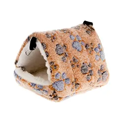 1PCS Coral Fleece Dot Printing Small Foam Pet House Hanging Hamster Bed With Zip For Small Animals Squirrel Parrot Cotton Nest