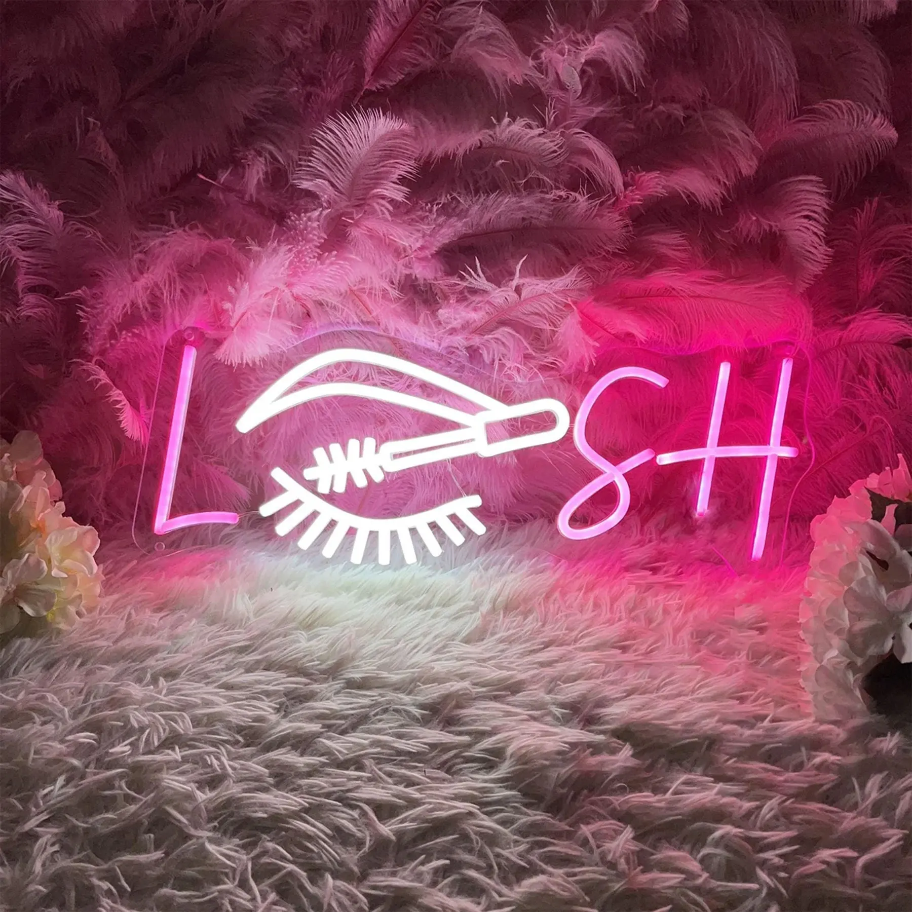 

Неоновая вывеска для ресниц на заказ, тушь для ресниц, кисть для магазина, настенная подвеска для студии ресниц, открытый знак, декор для стен для салона красоты