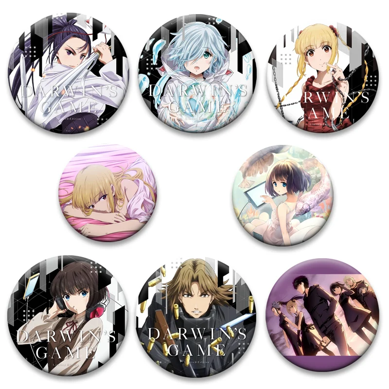 

Darwin's Game Brooches for Backpack Accessories Anime Figure Lapel Pins Shuka Kanino‌,Rein Kashiwagi,Kaname Sudo Cartoon Badge