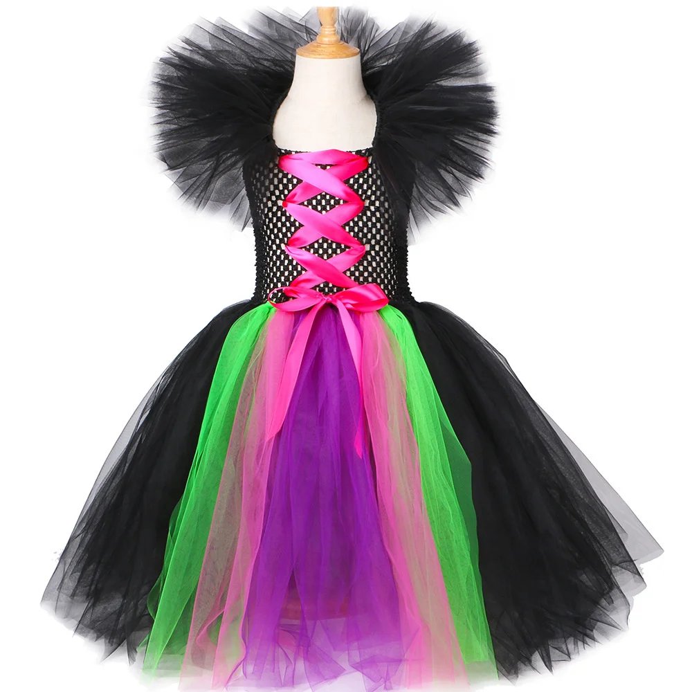 

Girls Dress Halloween Costume Clothes Witch Party Dance Children Cosplay Wear Toddler Girls Tutu Dress Nylon tulle Dress