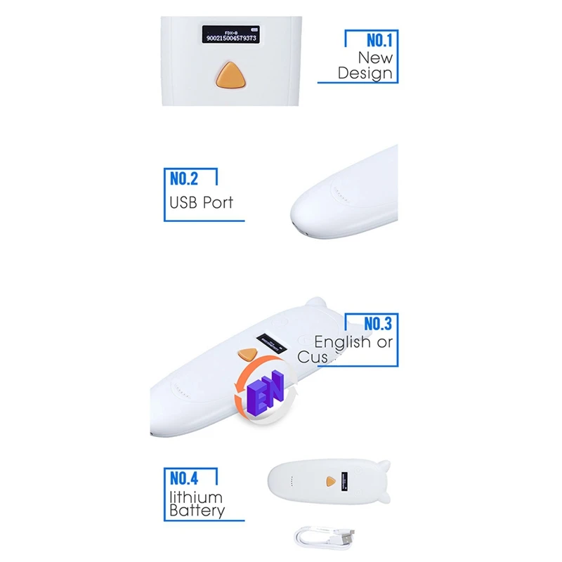 134.2Khz Animal RFID Reader 125Khz Pet ID Reader Rechargeable Animal Chip Scanner FDX-B Glass Chip Tag Reader
