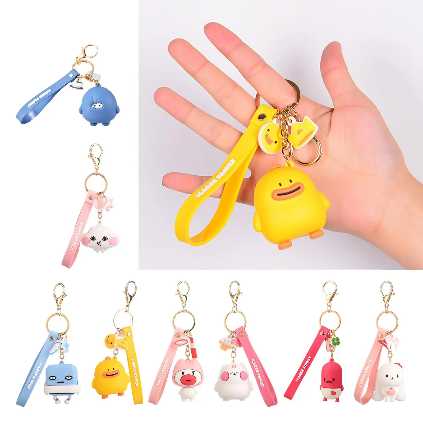 Cartoon Key Chain Purse Charms Handbags Decor Lobster Clasp closure, for Car Keys Adorable Bag Pendant Toy Gifts