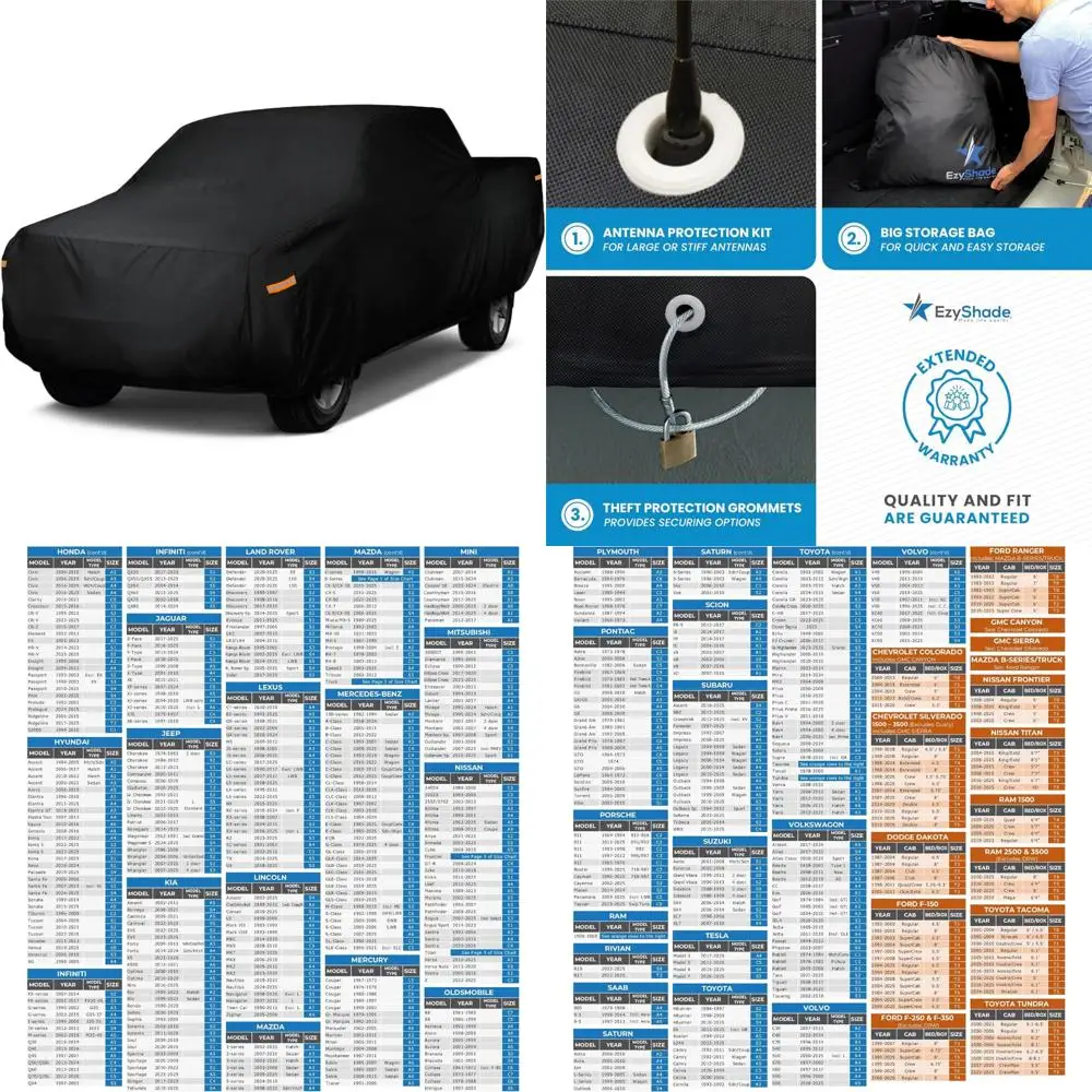 

Waterproof 10-Layer All-Weather Truck Cover - Perfect Fit for Outdoor Pickup Trucks, Size Chart for Accuracy