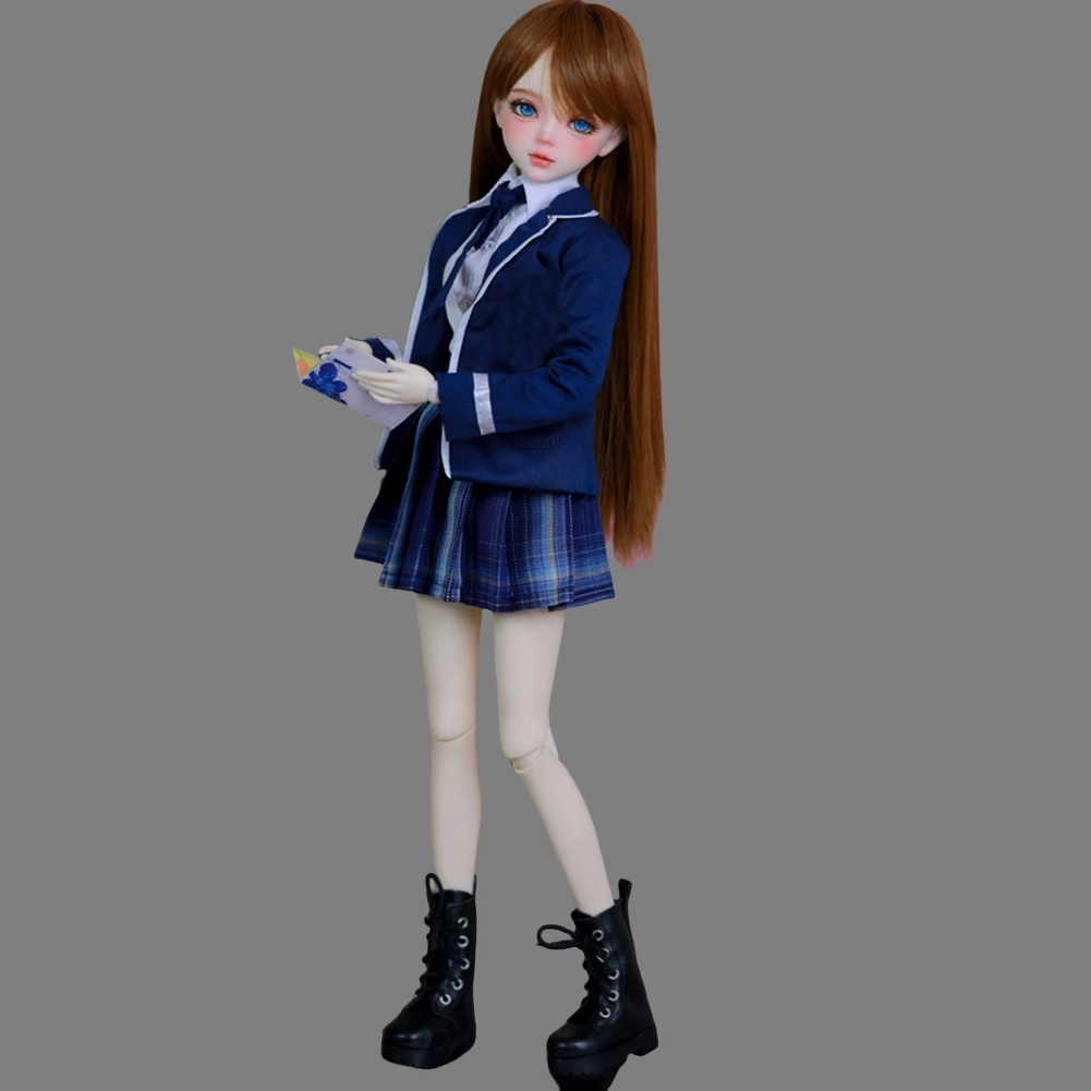 YUTOTUE 56cm Height Girl Doll BJD Toy Female Jointed Body with Removable Clothes Suit Shoes Straight Hair Wig Full Set Lifelike