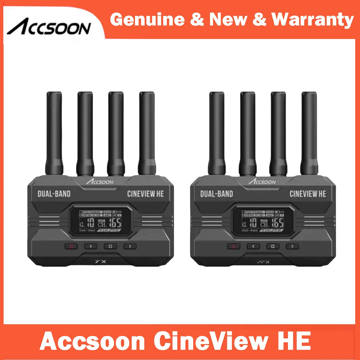 ACCSOON CineView HE Transmissor do sistema de transmissão de vídeo sem fio, receptor HDMI, 1080P, 1200ft a 4 dispositivos para transmissão ao vivo