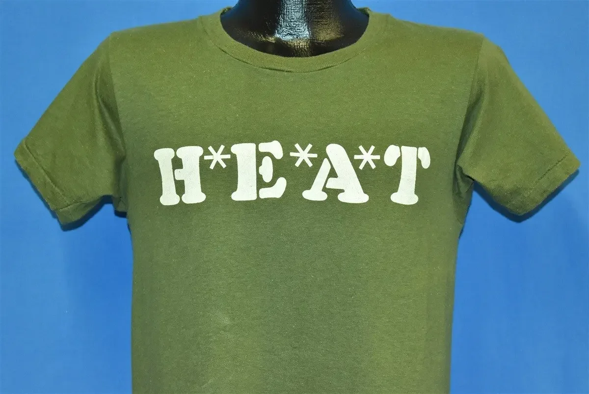 80s H E A T Spoof M S Green Shirt Small