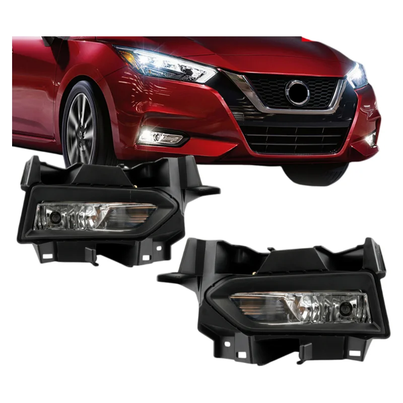 For Nissan Sunny Versa Almera Front Bumper Fog Lamp Upgrade Kit 2019-2020 Additional Foglight Set with Switch And Wiring