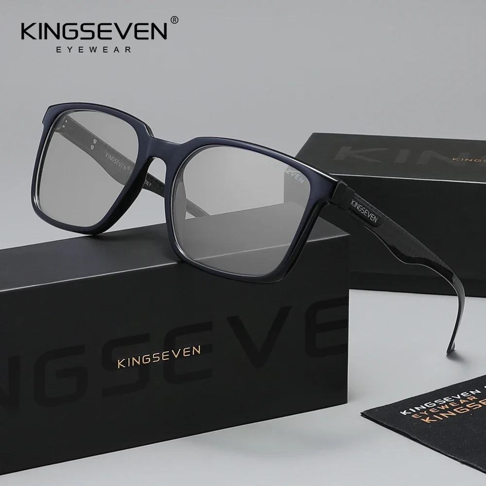 KINGSEVEN Classic Square Original Anti-Blue Ray Glasses Men Women Carbon Computer Glasses Students Study Protection Eyewear