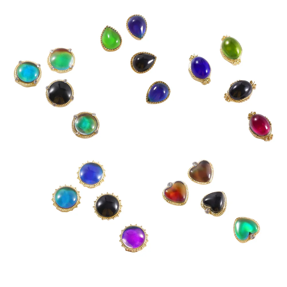 5Pcs Temperature Changing Opal Nail Sticker Set Creative Nail Art Decoration Party Manicure Accessories Unique Shiny Decals