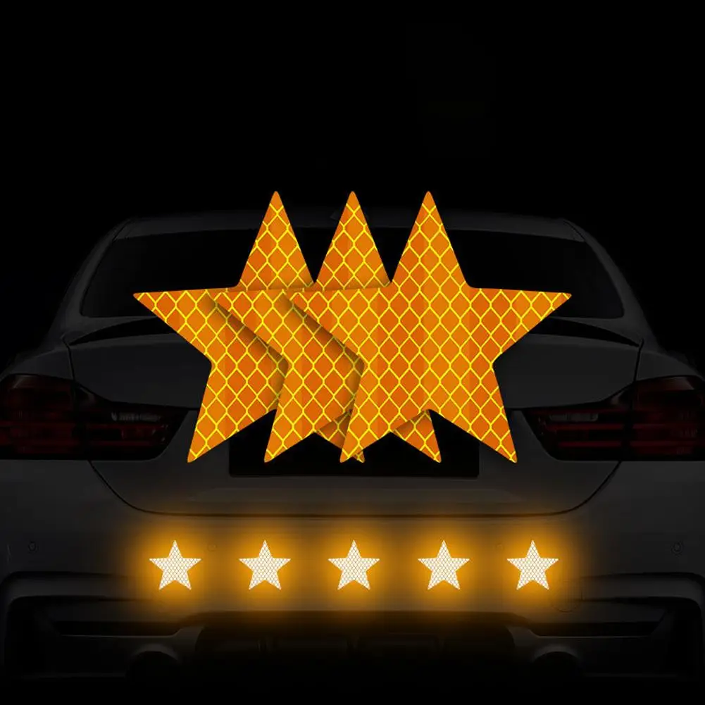 Adesivi di sicurezza riflettenti per paraurti auto Accessori per auto Adesivo riflettente per interni esterni Adesivo riflettente per stelle per auto riflettente