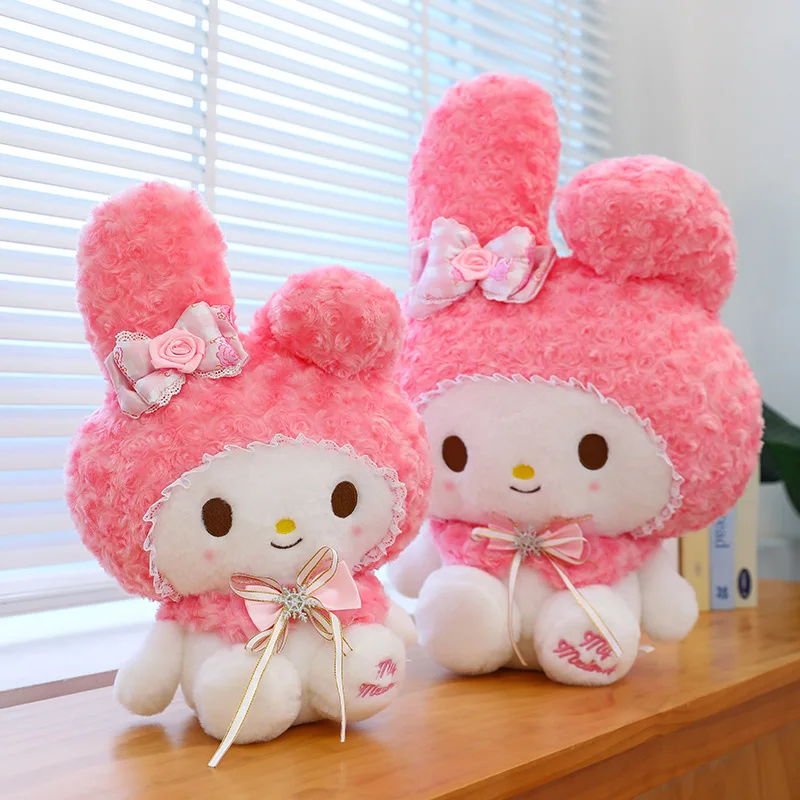 30CM Sanrio New Rose Melody KT Cat Plush Stuffed Doll Children's HelloKitty Doll Girls Valentine's Day Gift Birthday Party Gift