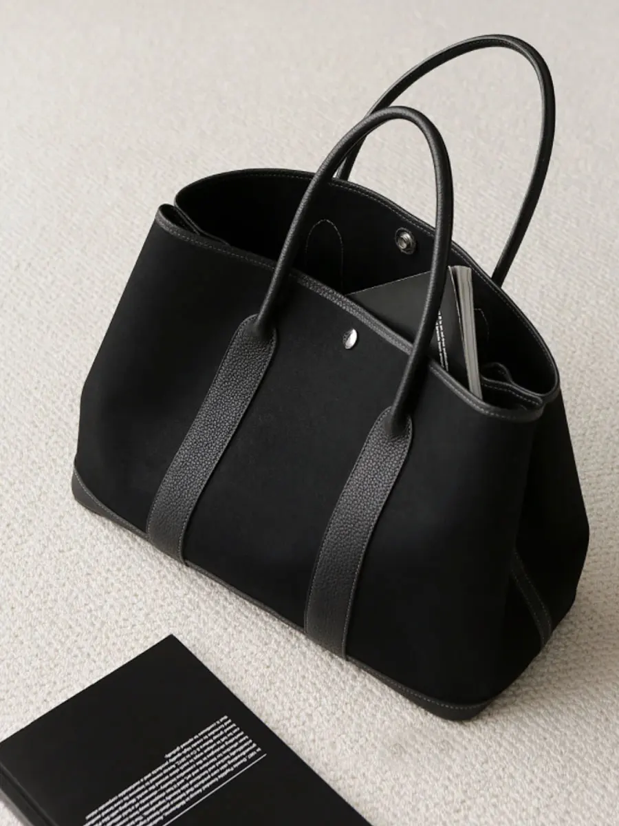 

Bla Large Capaci Tote Bag Women's Commuter Single oulder Bag Luxury mat Sle Casual Handbag Soft Leather