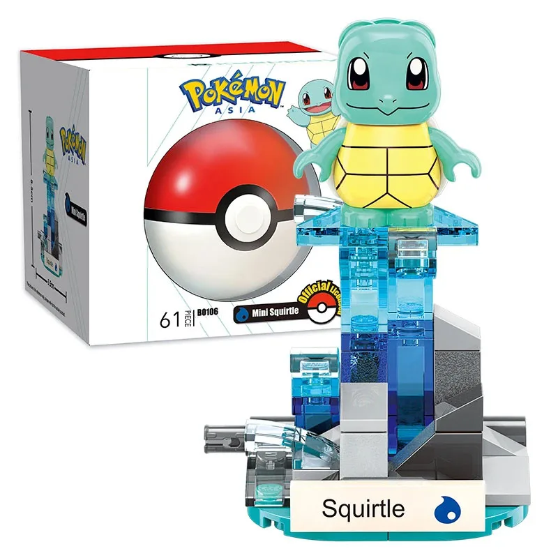 Pokemon Mini Pikachu-Claw Crane Building Blocks Charizard Pikachu Squirtle Bulbasaur Assembly Model Educational Diy Toy For Gift