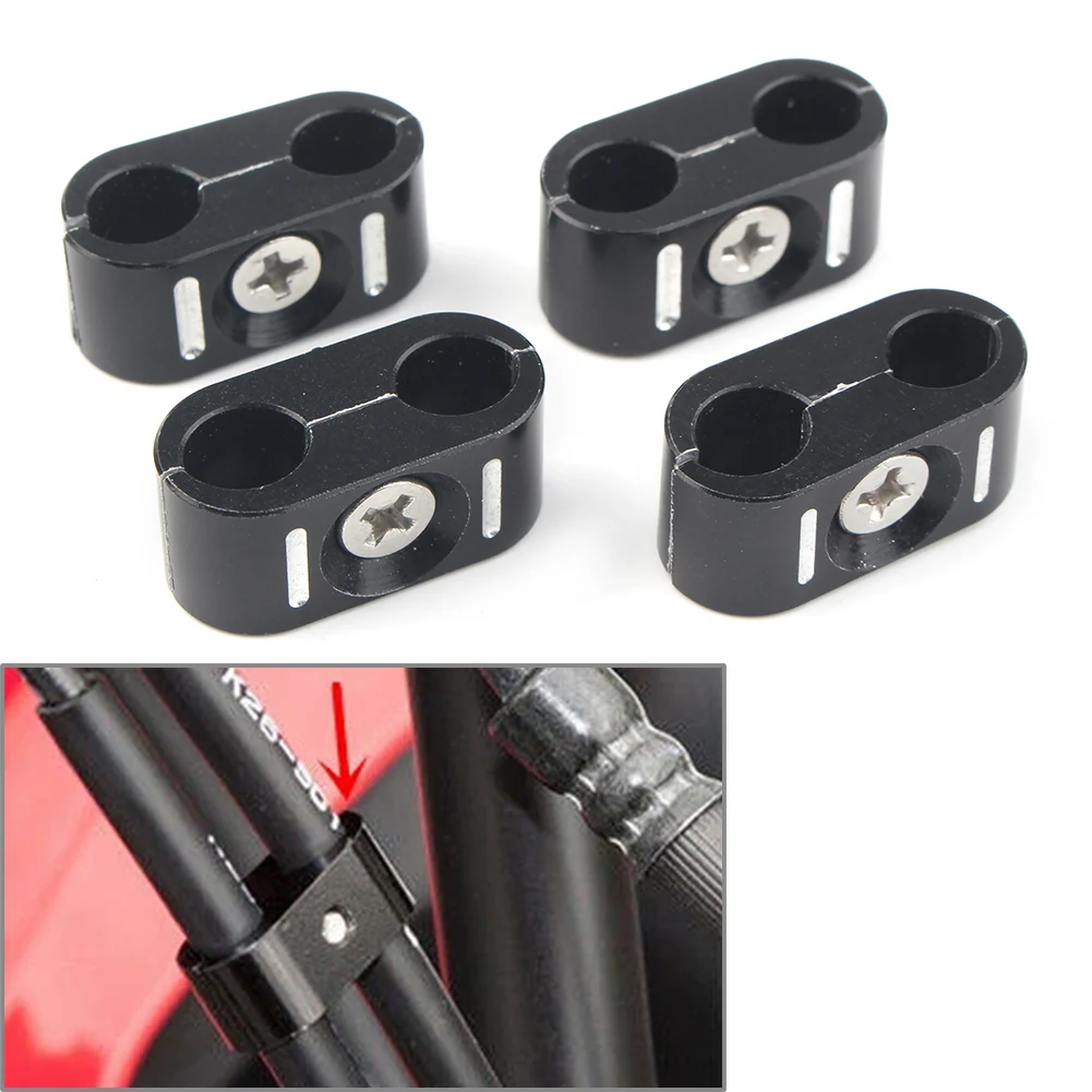 Motorbike Brake Throttle Cable Wire line Clips Holder Clamp For Harley 1984-UP CNC Aluminum Universal 4Pcs