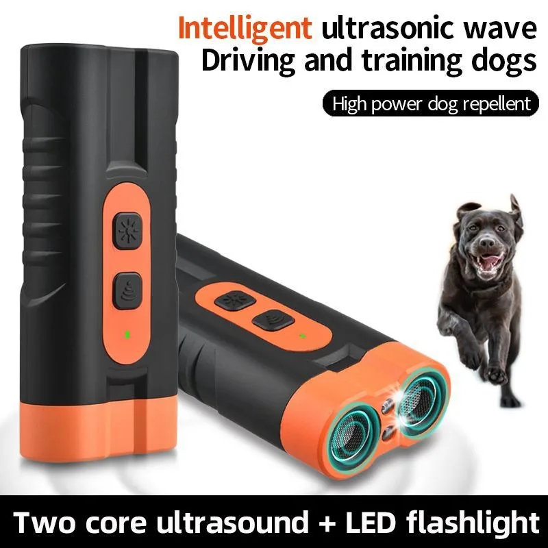 2024 Pet Dog Repeller Ultrasonic Dog Training Device Rechargeable Anti Dog Bark Deterrent Device With LED Flashlight