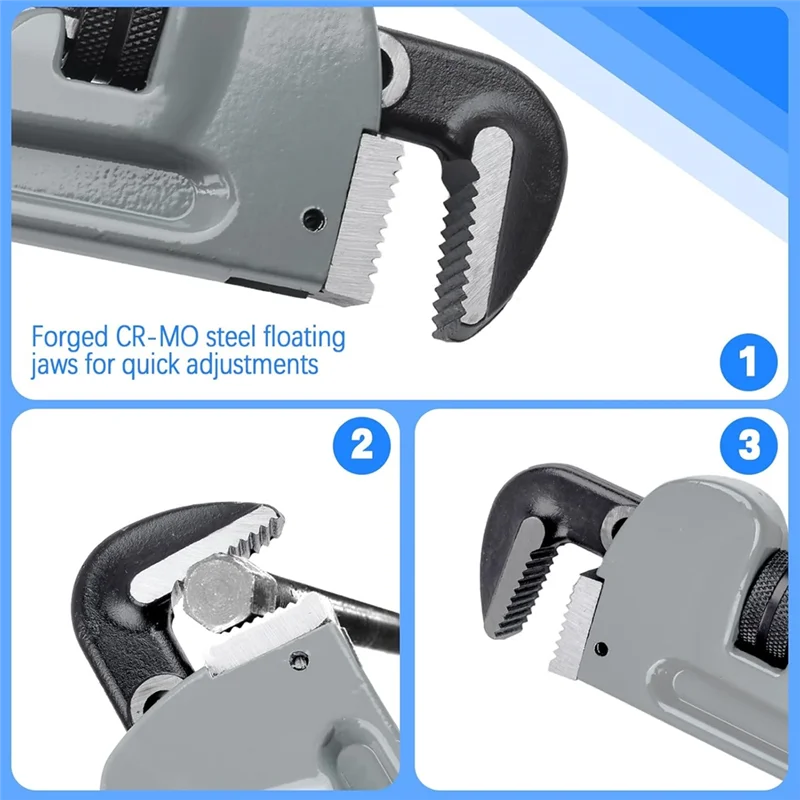 

ABKY-Adjustable Aluminum Pipe Wrench Set,10 14 18 Inches Plumbing Tools For Professional Plumbers