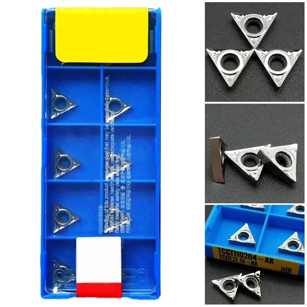 TCGT110204-AK H01 TCGT21.51 10pcs Carbide Inserts Cutter Blades TCMT1102 For Aluminum Metal Cutting Machine Tools Accessories