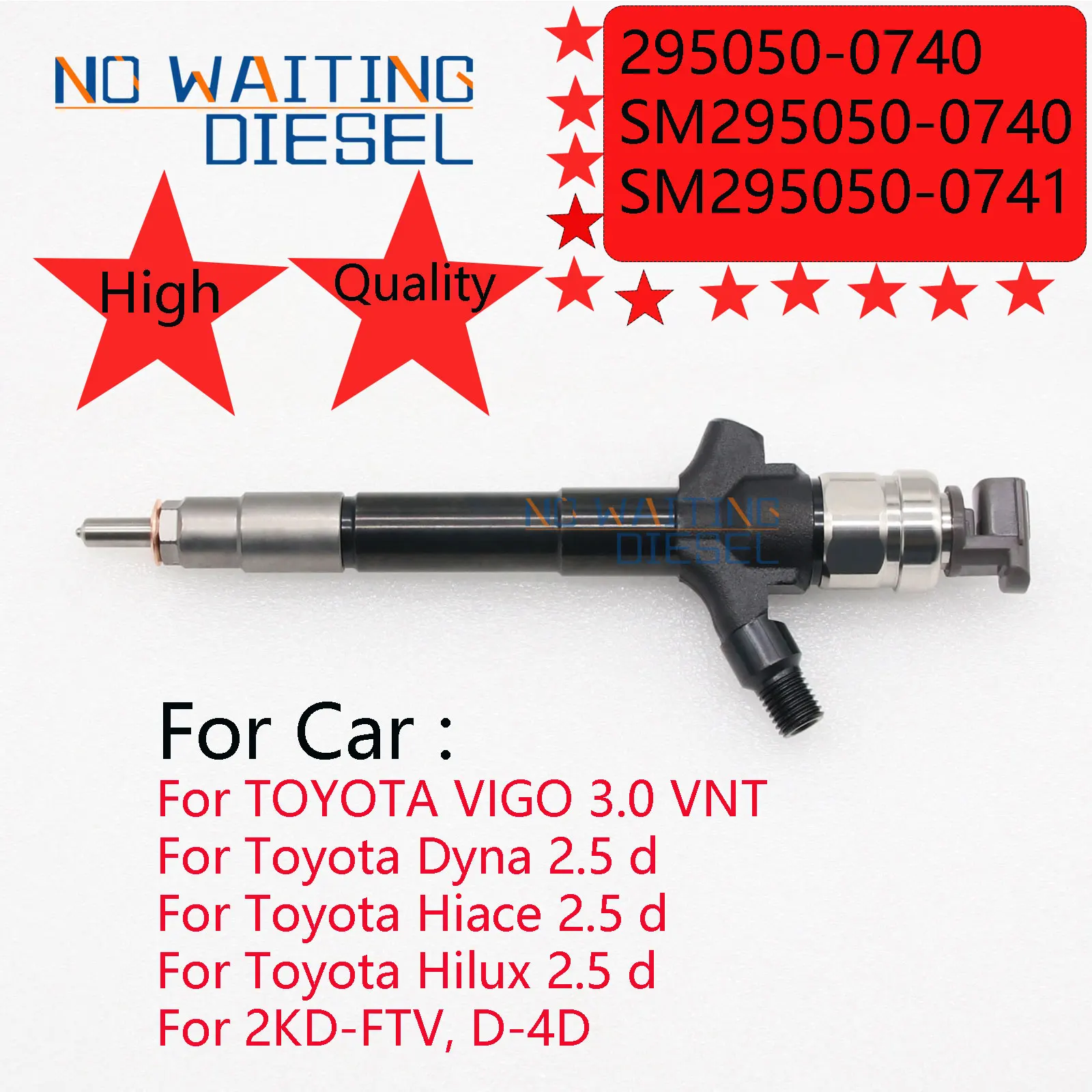 

295050-0740 SM295050-0740 SM295050-0741 Common Rail Injector 2950500740 SM2950500740 SM2950500741 For Toyota