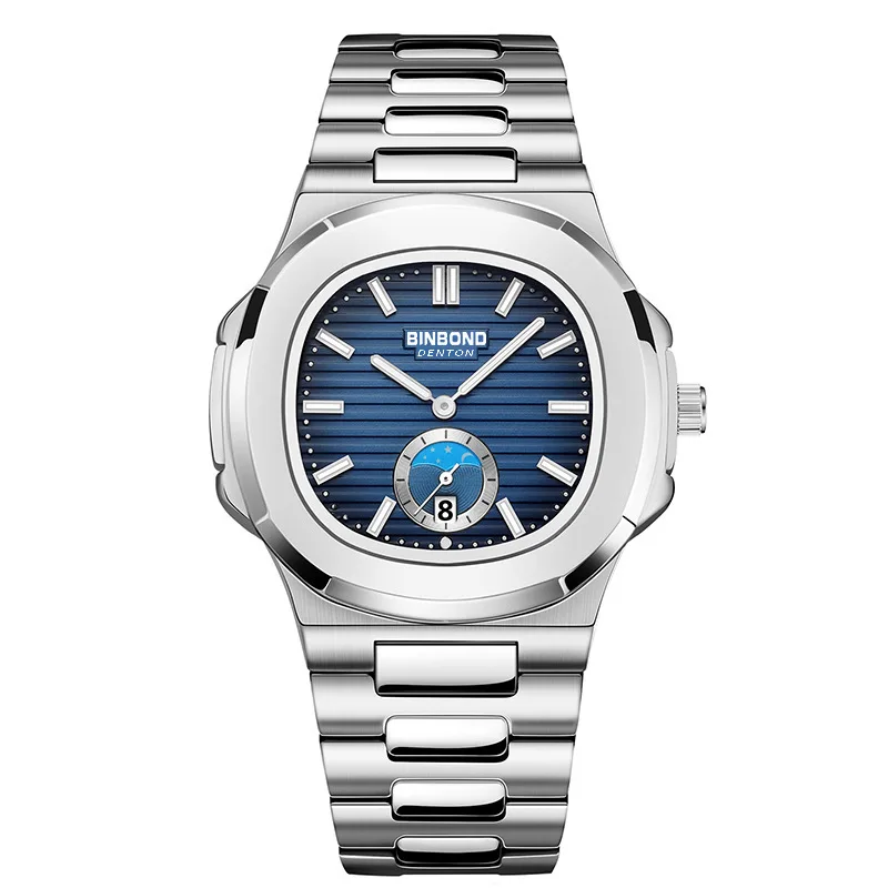 Men's Square Stainless Steel Quartz Watch