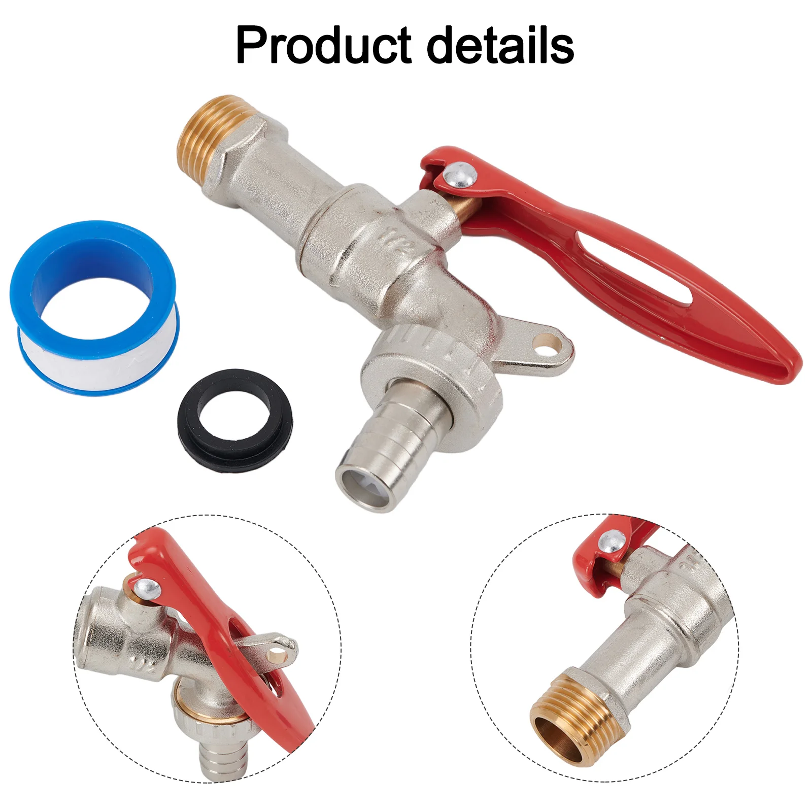 Lockable 1/2 Inch and 3/4 Inch Outdoor Garden Tap Ball Valve for Water Flow Control with Secure Closure Design