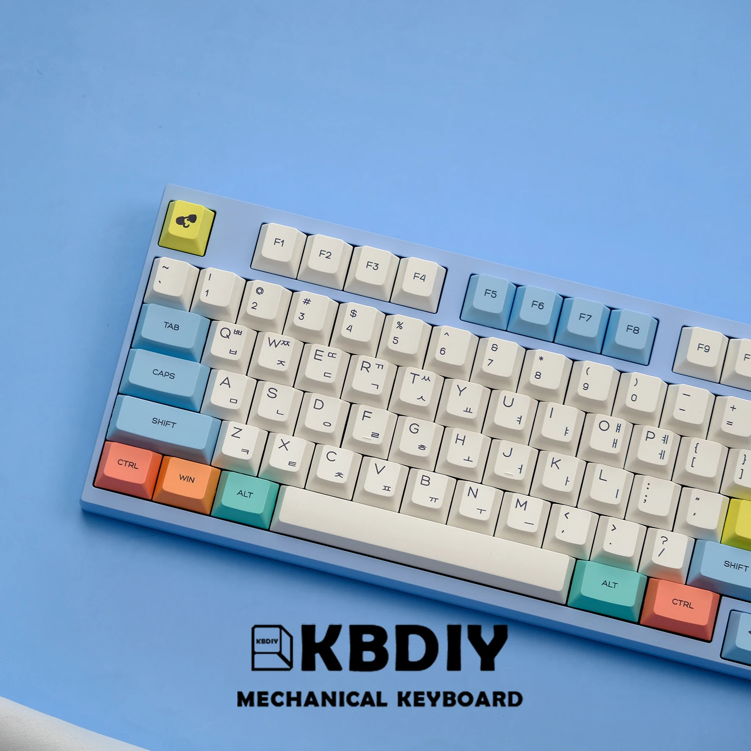 KBDiy Cherry Profile PBT-Tastenkappen, koreanische japanische Tastenkappe, Pastellkreide-Thema, MX-Schalter für mechanische Tastatur, KIT ISO 7U, 144 Tasten – Detail 14