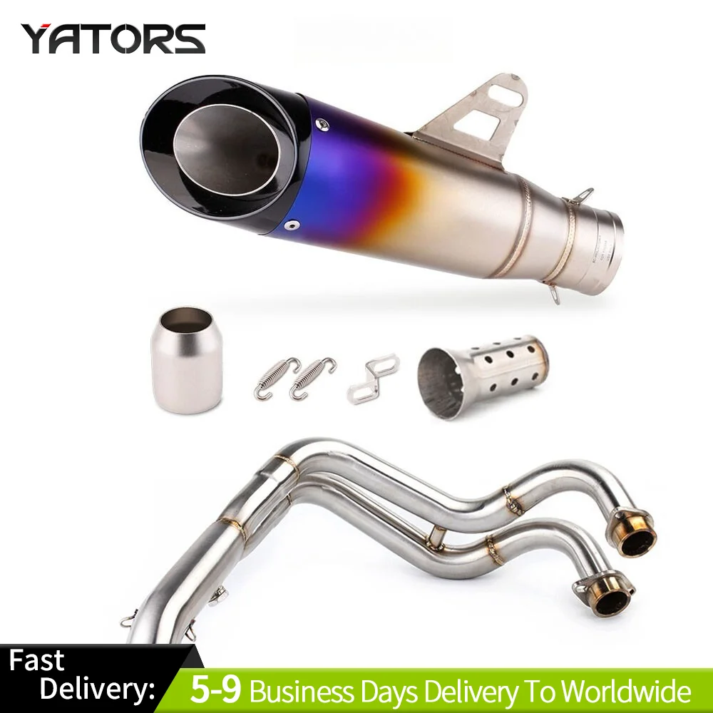 For Yamaha MT-07 YZF-R7 FZ07 Whole Exhaust Pipe System Header Pipe Tail Muffler Exhaust Systems Exhausts Pipes