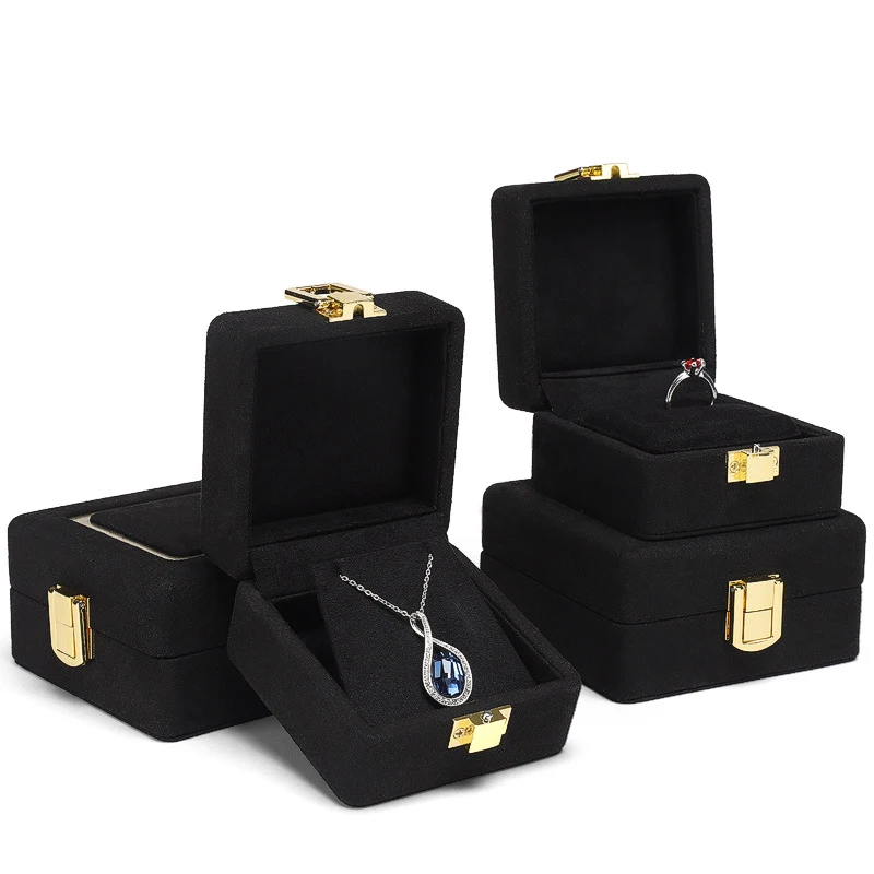 4Pcs Metal Buckle Jewelry Box Ring Pendant Bracelet Jewelry Storage Box