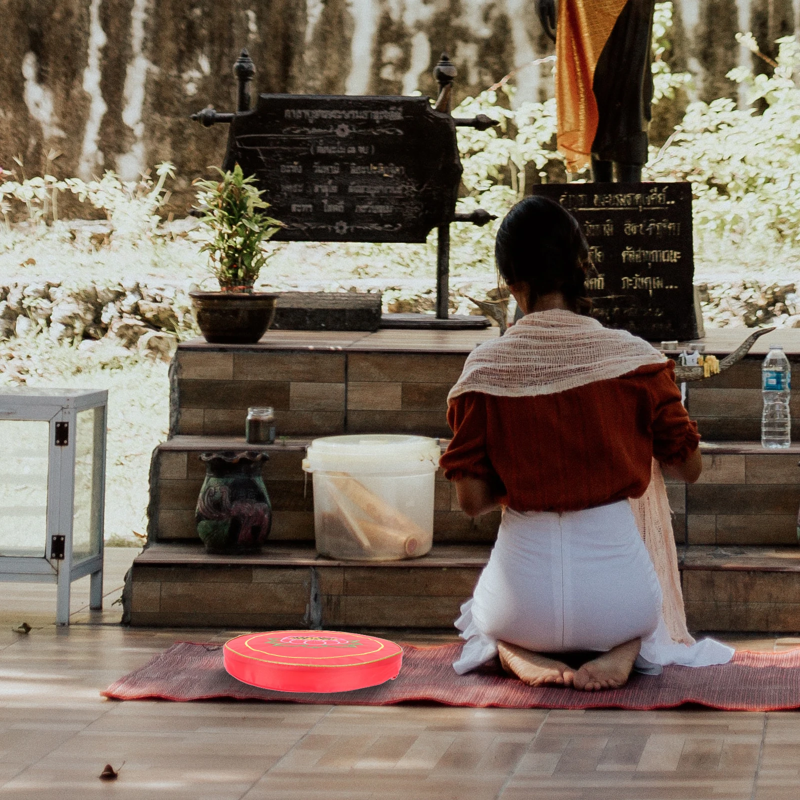 

Meditation Cushion Yoga Seat Pad Portable Prayer Mat Worship Knee Cushions Circular Chair Decor Round Bright