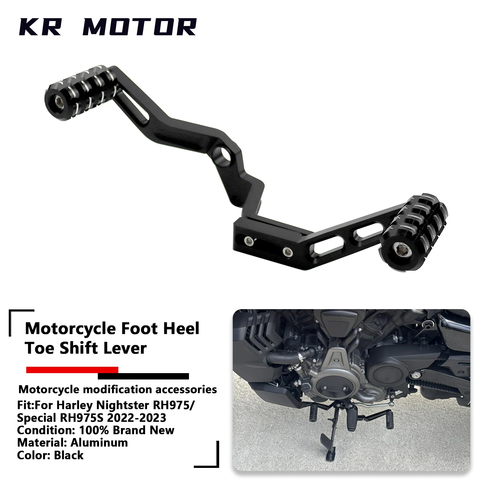 Motorcycle Gear Lever Heels/Toe Shift Lever With Shifter Peg Kit Fits For Harley Nightster 975 RH975 RH975S Special 2022-2024