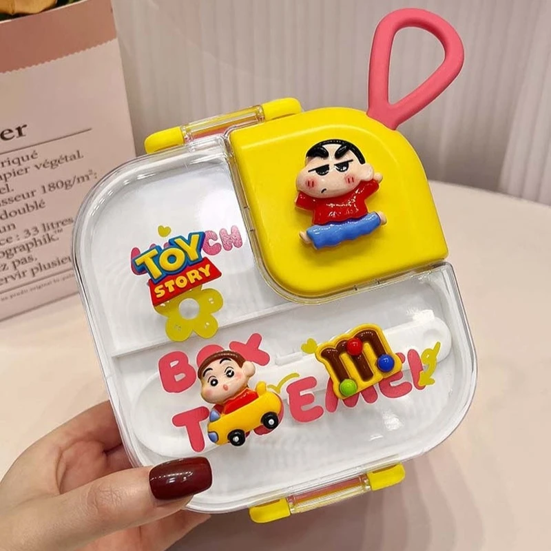 Crayon Shin-Chan Anime periferiche per bambini in acciaio inox Lunch Box microonde portatile e simpatico cartone animato Lunch Box regalo per