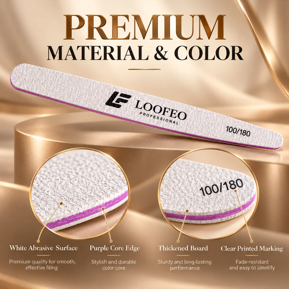 10PCS Knife Shaped Nail Files 100 180 Grit Double Sided Emery Boards 4mm Firm Core For Acrylic Gel Removal Shaping And Smoothing