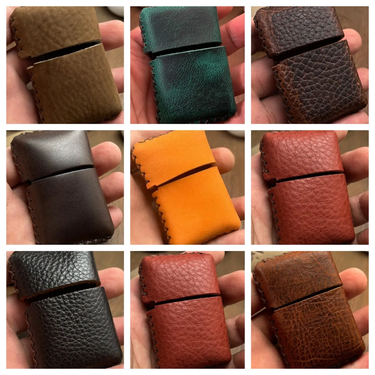 Lighter Protective Sleeve Handtailor Genuine Leather Lighter Case Handmade Storage Belt Bag for Zipp Lighter Shell