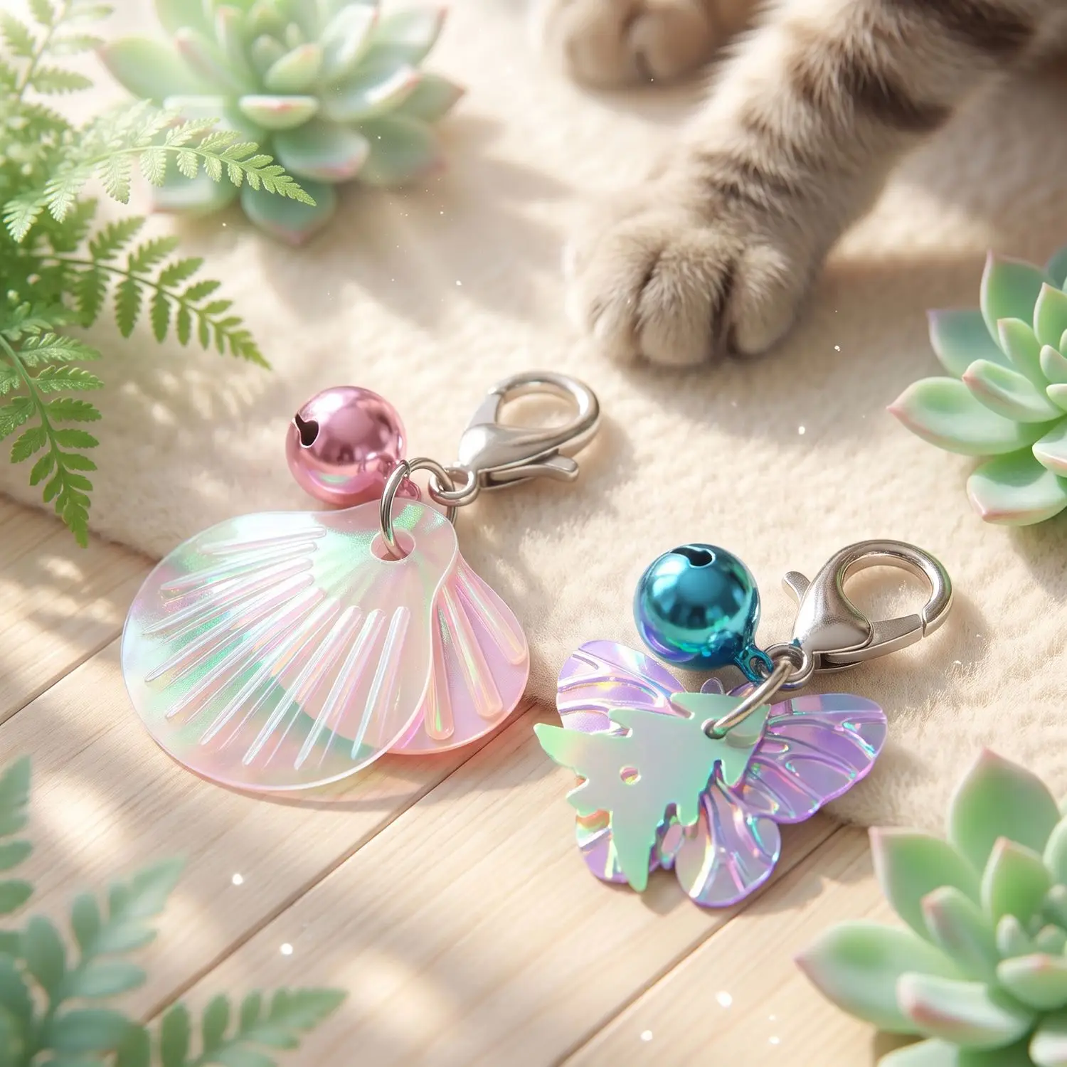 3pcs/6pcs shells, leaves Cat Toy Teaser Stick for Changing Heads Candy color Pet Toys Wand Accessories