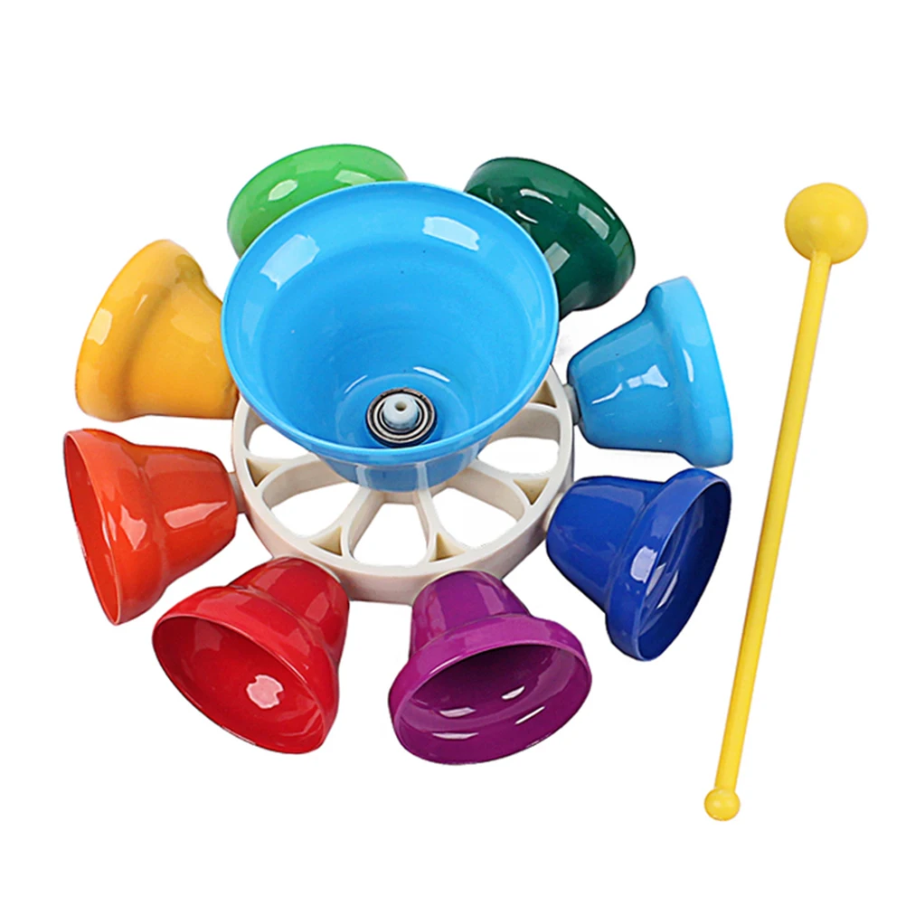

8 Color Handbell Clear Sound Sturdy Light Loud Develop Coordination Ability Great Gift Family Friends Early