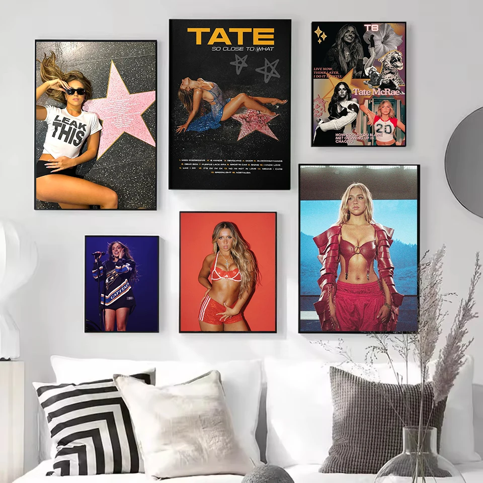 Singer Tate Mcrae Pop Star Hot Portrait Music Album Cover Poster Canvas Painting Wall Art Pictures Home Bedroom Decoration Gift