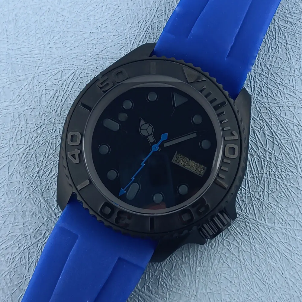 SKX 007 Watch Matte Black Case FIT nh34 nh35 nh36 Movement 316L Stainless Steel Sapphire Convex Glass Luminous Dial