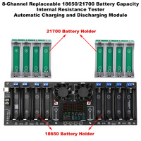 8-Channel 21700 18650 Lithium Battery Auto Charge/Discharge Tester Capacity Internal Resistance Tester 2.4-in Color Screen DC 5V