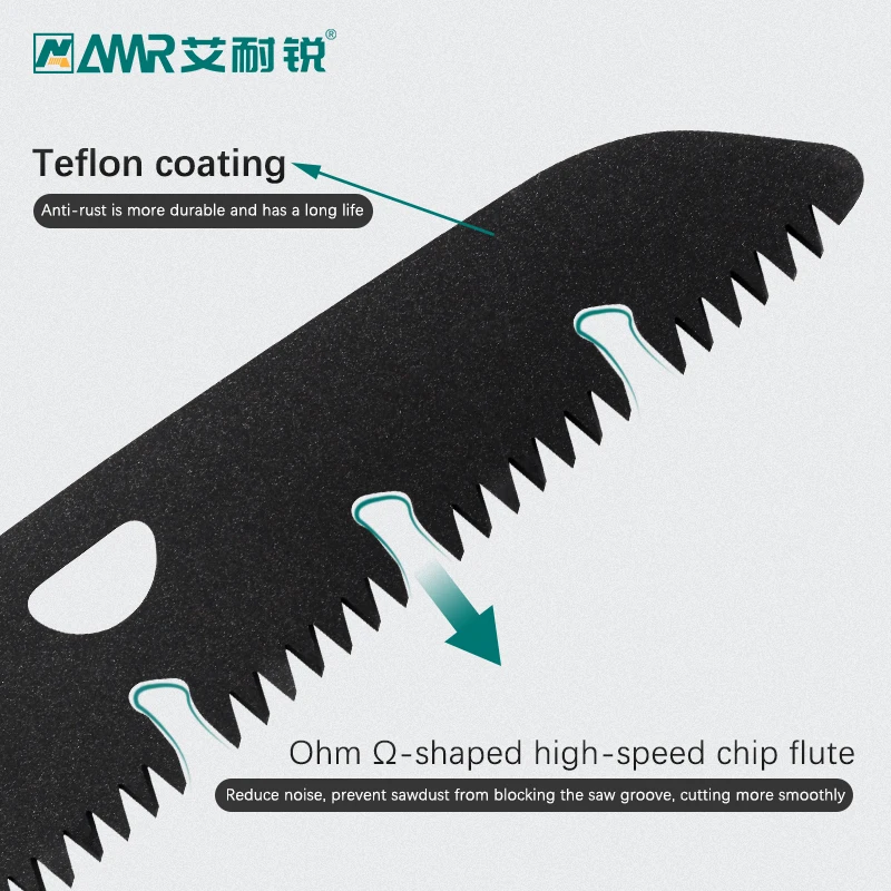 منشار يدوي قابل للطي بتصميم مدمج منشار يدوي للأشجار ومنشار تشذيب للتخييم مع أدوات تشذيب الحدائق ذات الأسنان الصلبة